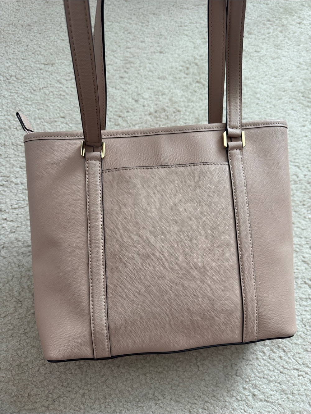 Michael Kors Pale Blush Leather Double-Handle Tote - Picture 5 of 14